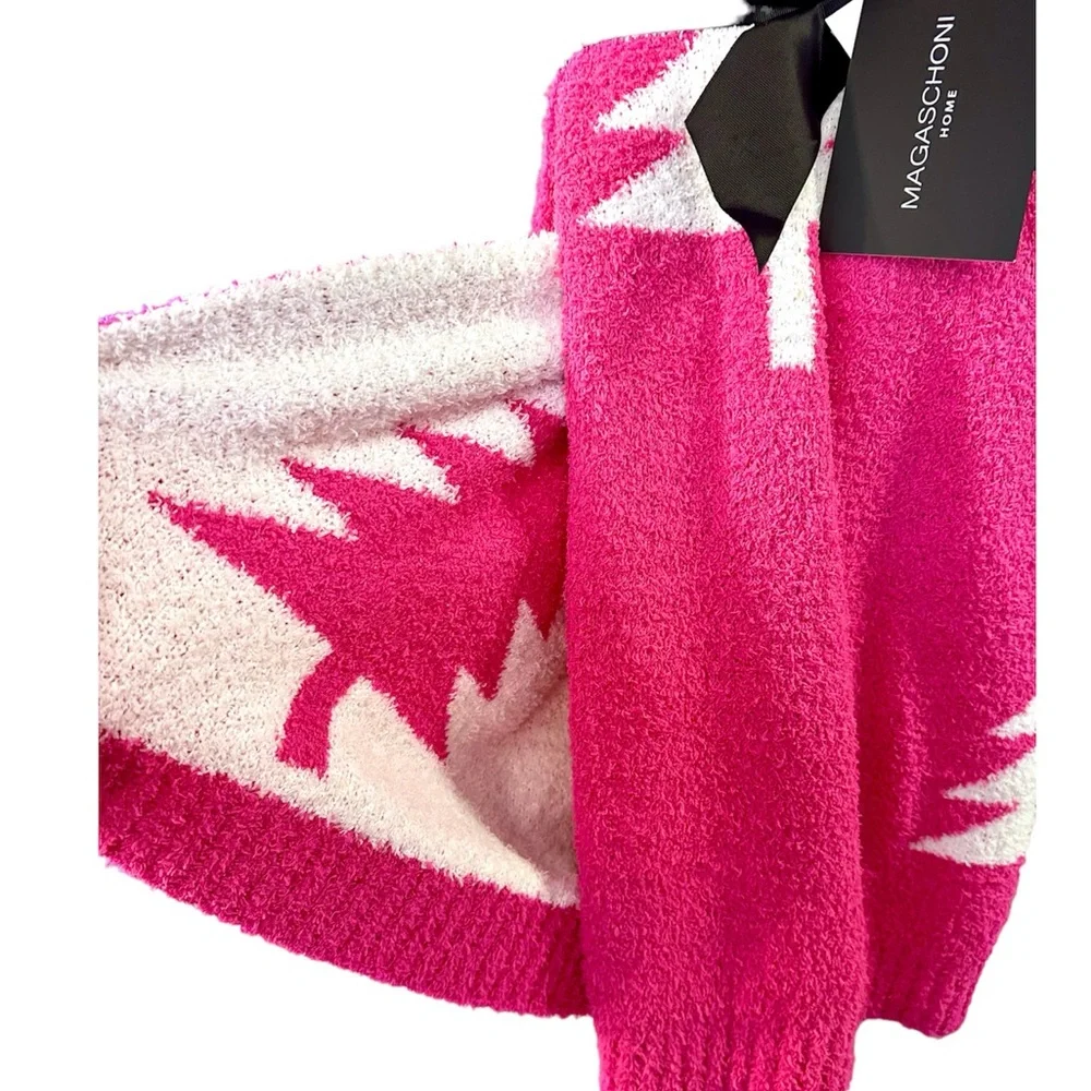 🎄 Mangaschoni Home pink and white reversible viral Christmas Tree Blanke…